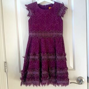 NWT Tadashi Shoji Dewbe Girl Lace Purple Dress size 6